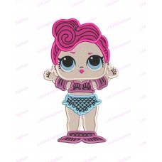 Waves LOL Dolls Surprise Fill Embroidery Design